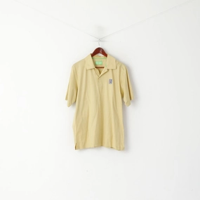 Regular fit normality Chic and Cozy Back9 PGA Tour Men L Polo Shirt Beige Cotton Golf Sport Vintage Detailed Buttons Top