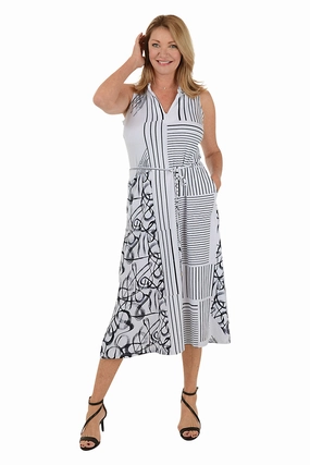 Belle Ruffle Neck Sleeveless Maxi Dress Morning Wear Chain-Detail