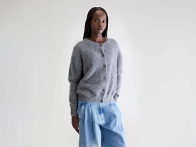 WrinkleResistant Finish Lived In Dathan angora-blend cardigan (252 / W / MID GREY)