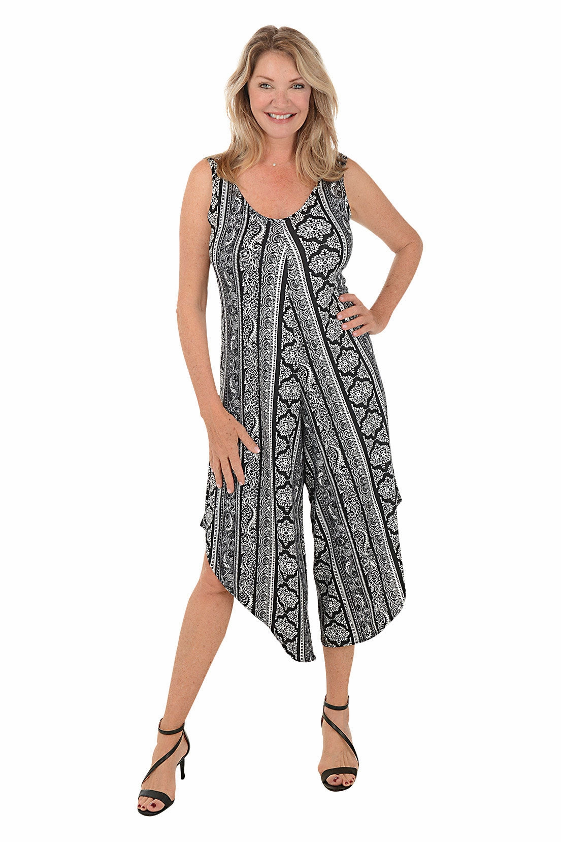 Bandana Striped Sleeveless Jumpsuit Relax Mode