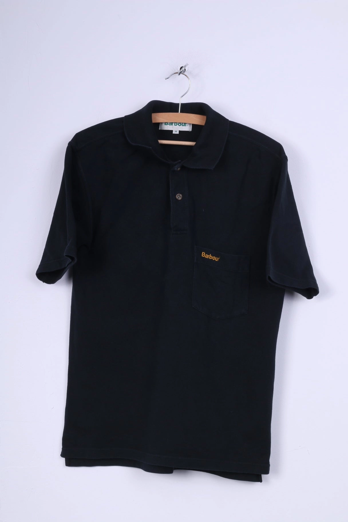 Weekend Wear discount offer Barbour Mens M Polo Shirt Black Cotton Casual Plain Top