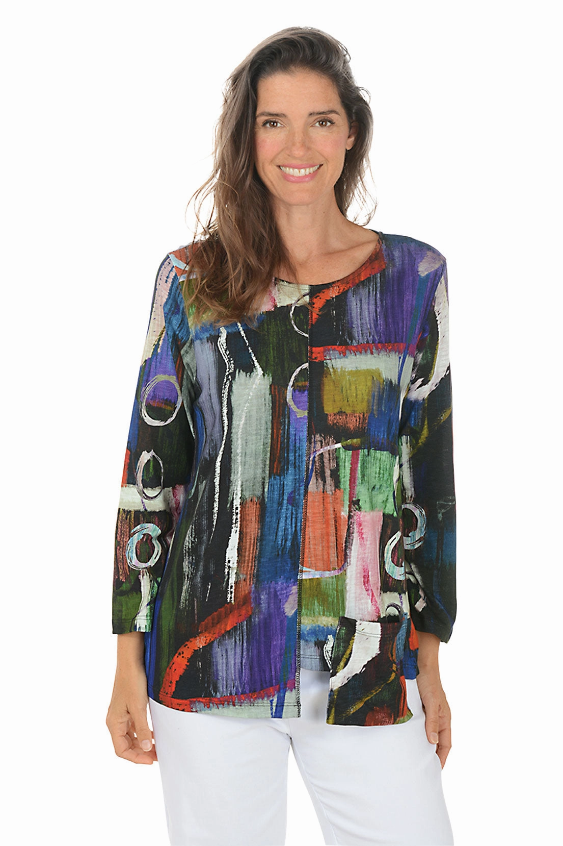 Active Style Stretch Waist Barcelona Single Pocket Stepped Hem Top