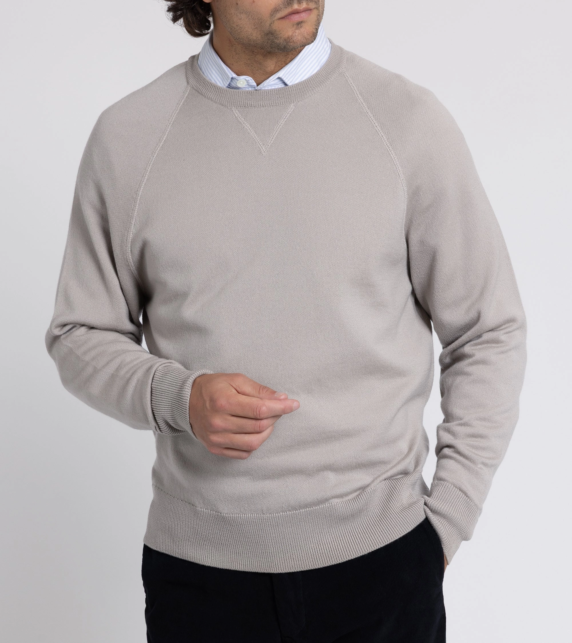 Barena Griego Basilio Merino Knit Sweatshirt: Grey Under Cover