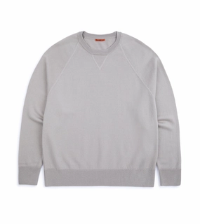 Temperature Regulating Knit Barena Griego Basilio Merino Knit Sweatshirt: Grey