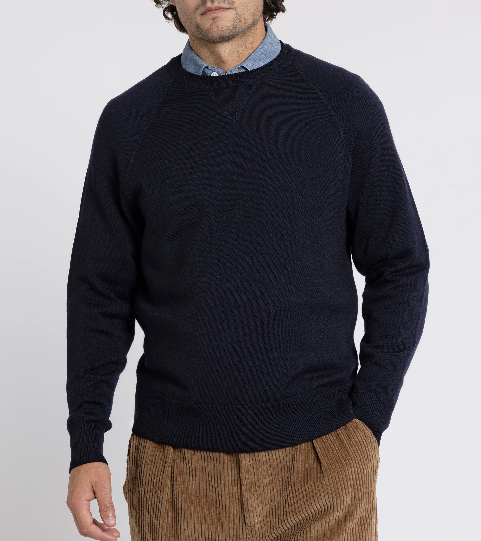Barena Griego Basilio Merino Knit Sweatshirt: Navy Travel Comfort