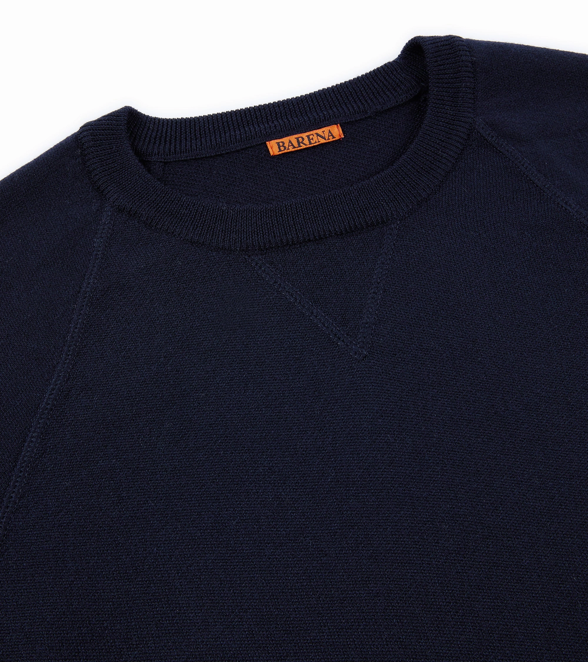 Barena Griego Basilio Merino Knit Sweatshirt: Navy Natural Drape
