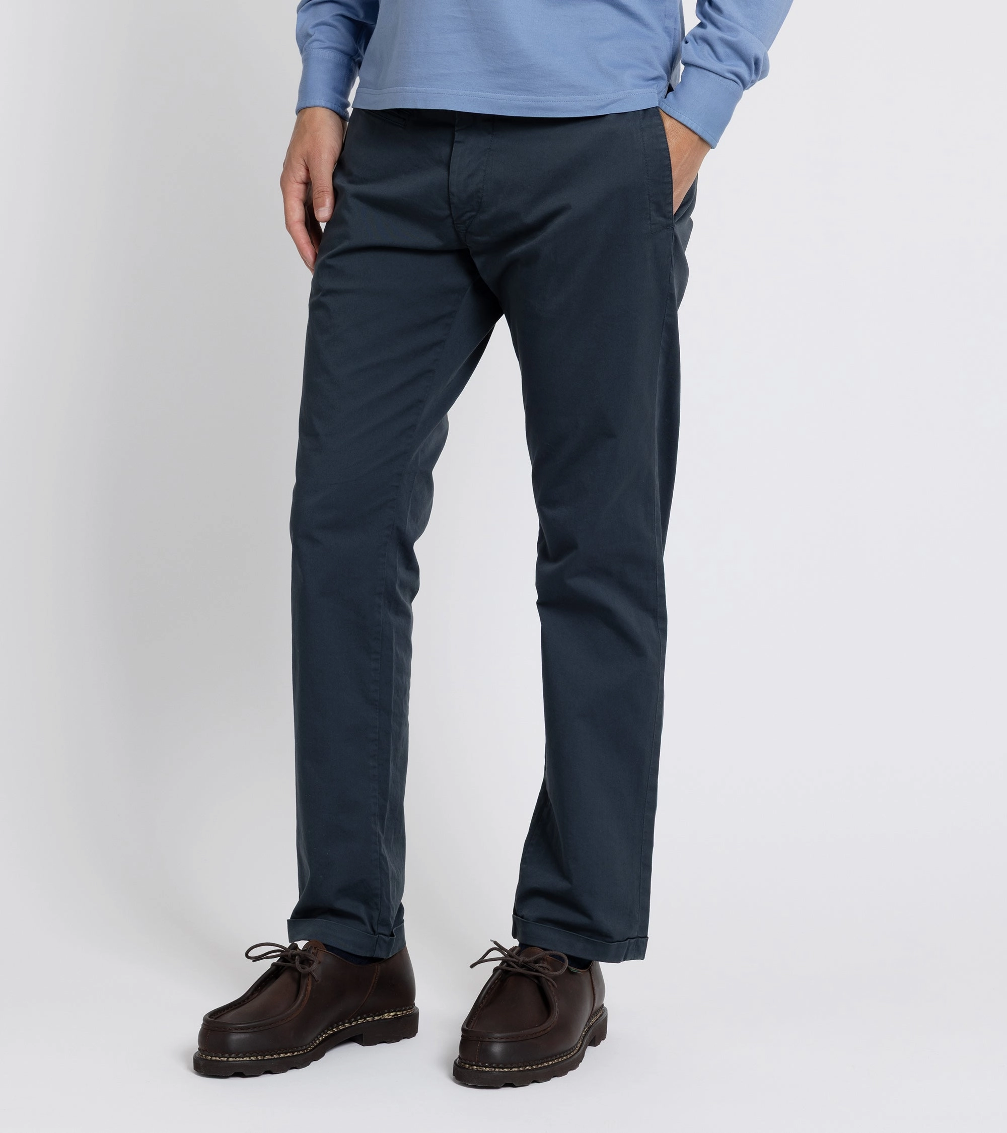 Barena Rampin Trevo Cotton Twill Trousers: Navy Fit For Movement Stylish Comfort