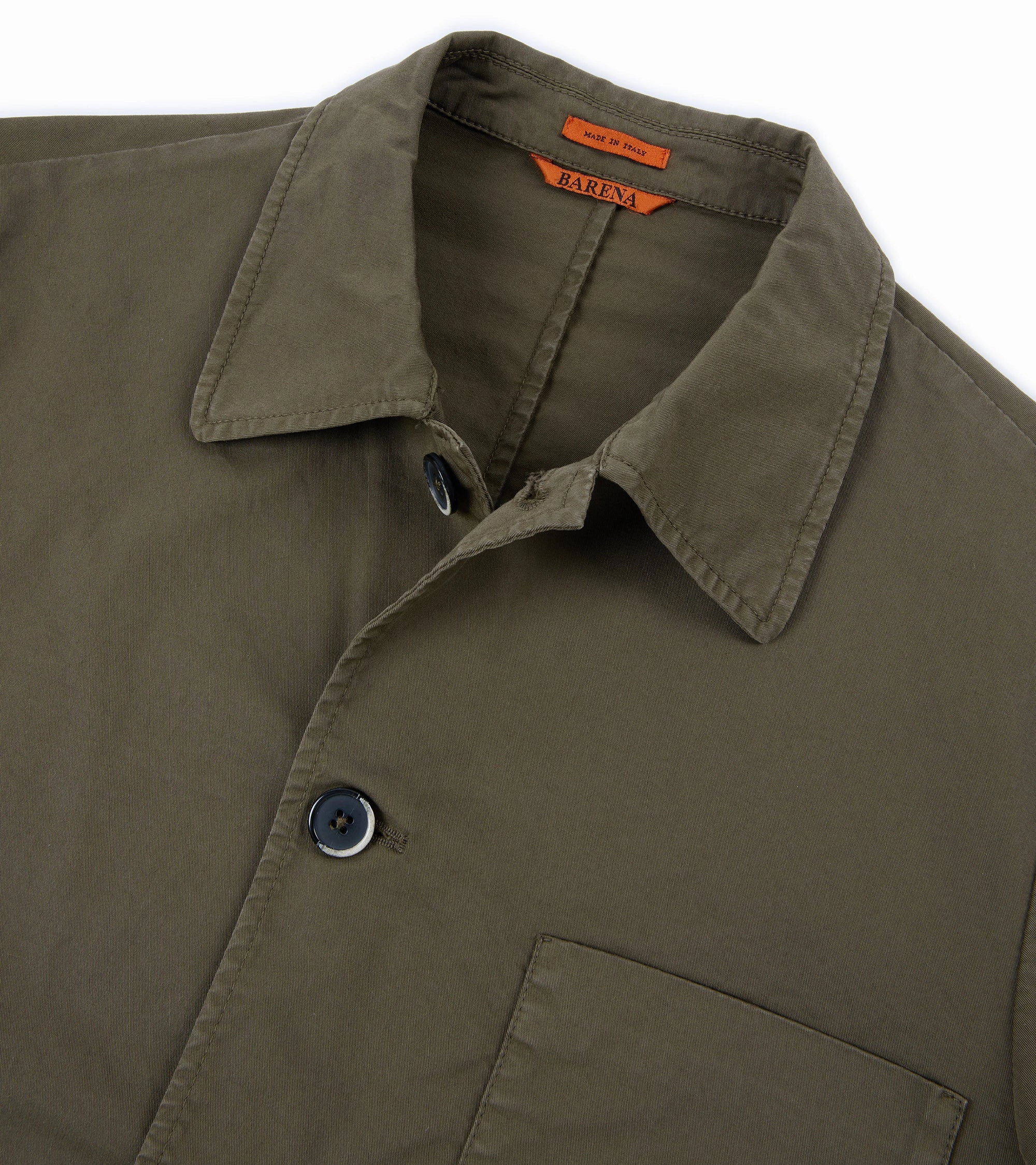 Barena Visal Trevo Cotton Twill Shirt Jacket: Army Camo Print