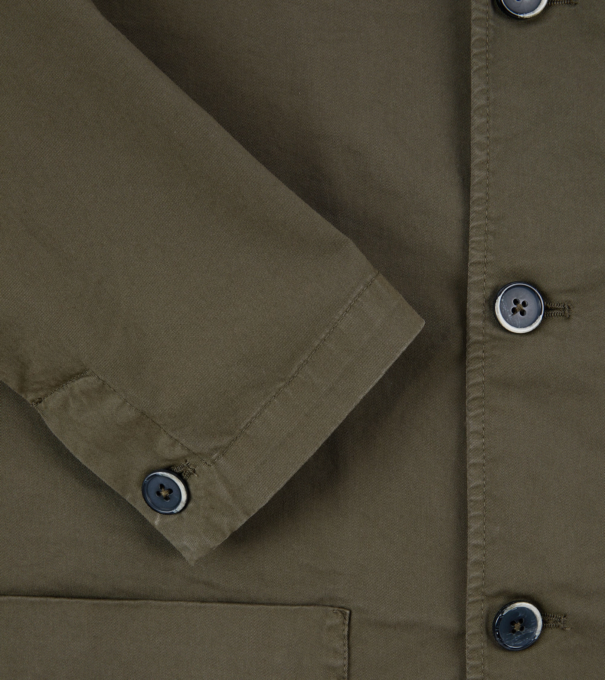 Barena Visal Trevo Cotton Twill Shirt Jacket: Army Easy Clean Material Effortless Look