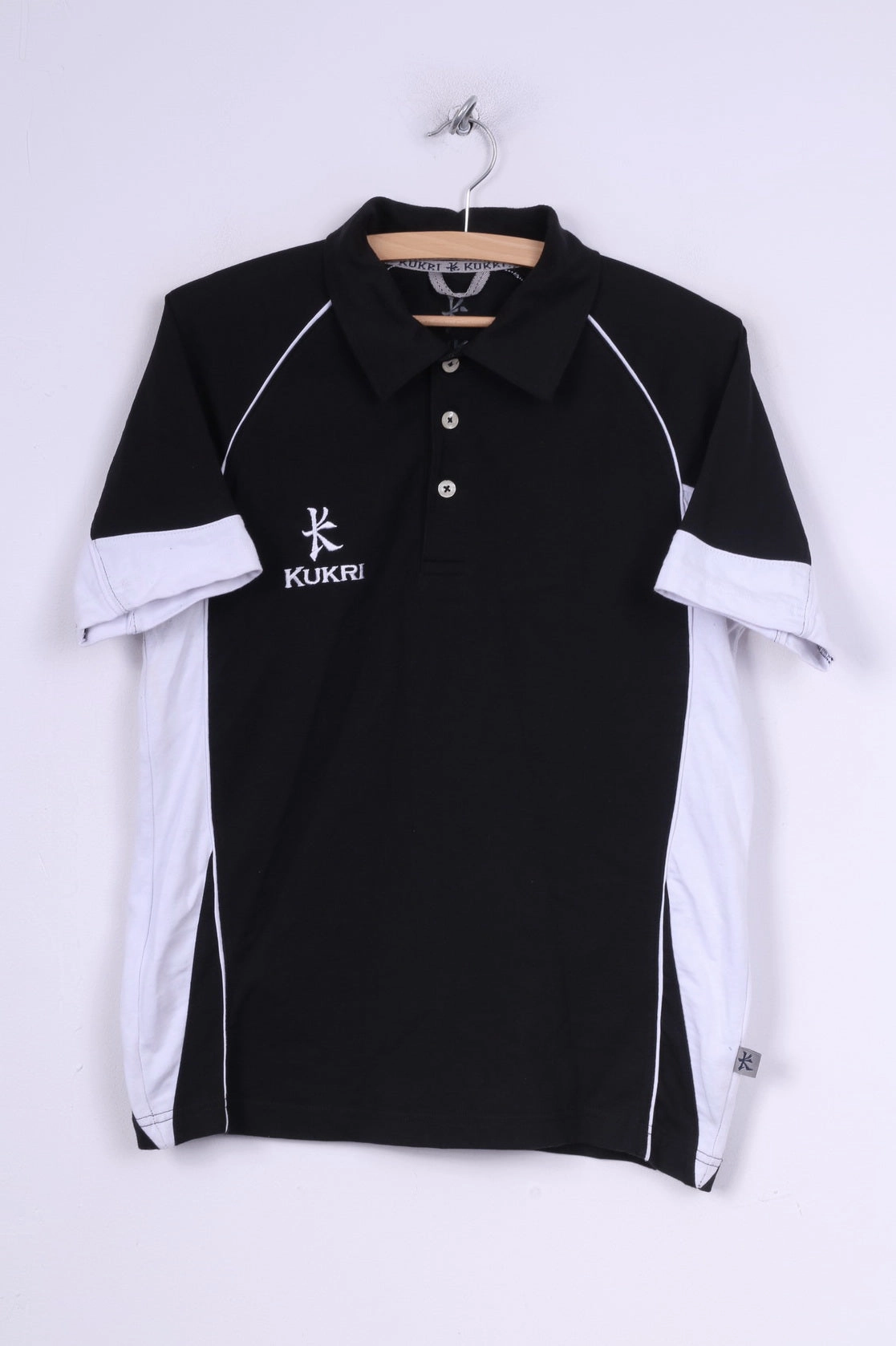 Kukri Mens 2XS (XS) Polo Shirt Black Cotton Short Sleeve Sportswear Top Ethically Sourced Cotton