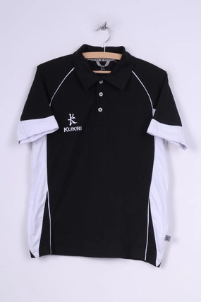 Kukri Mens 2XS (XS) Polo Shirt Black Cotton Short Sleeve Sportswear Top Ethically Sourced Cotton