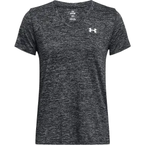 sequined details Women's Tech Twist V-Neck Short Sleeve