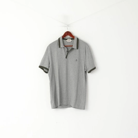 Classic Vibes outdoor concert Original Penguin Men L Polo Shirt Grey Classic Fit Grey Sport Cotton Short Sleeve Top