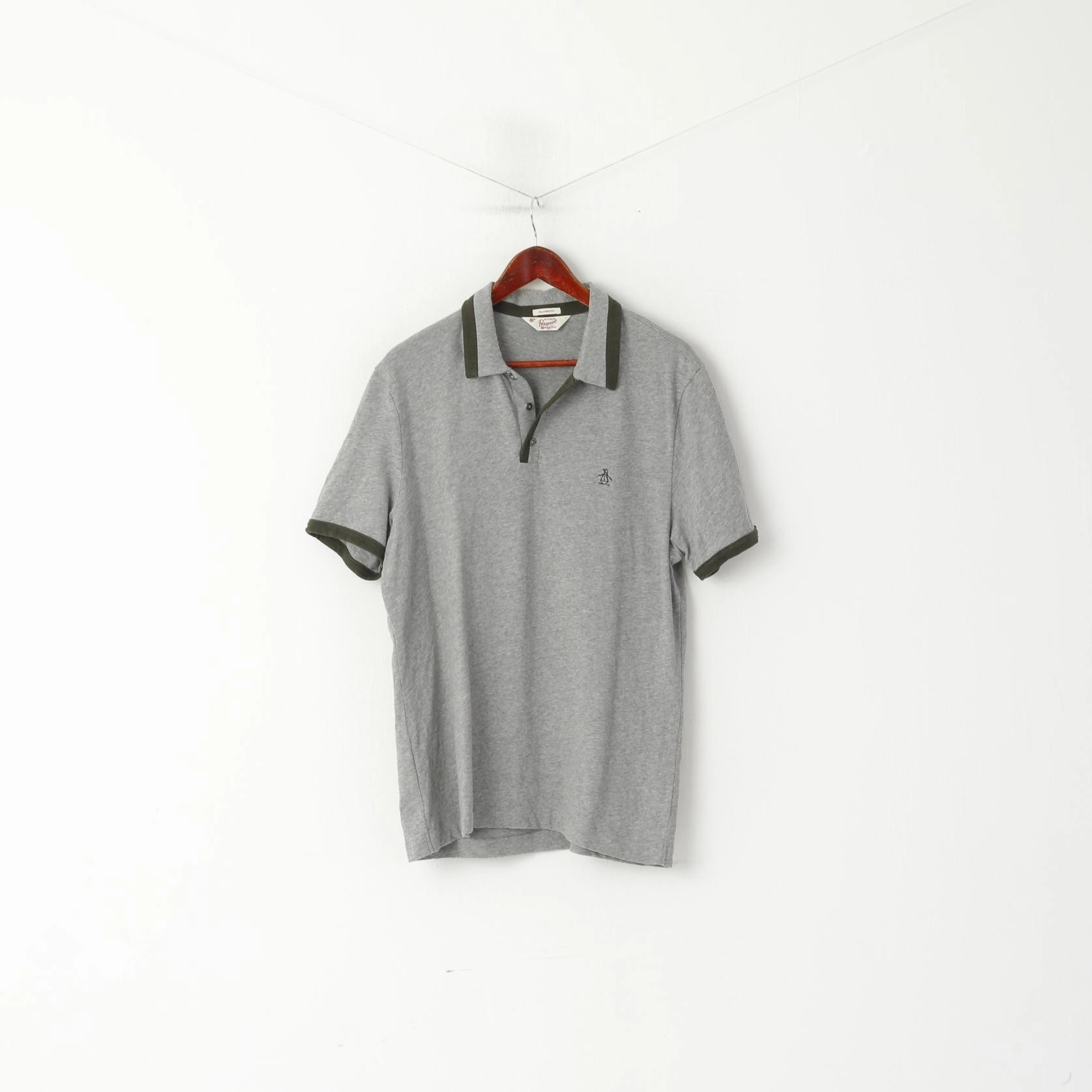 Classic Vibes outdoor concert Original Penguin Men L Polo Shirt Grey Classic Fit Grey Sport Cotton Short Sleeve Top
