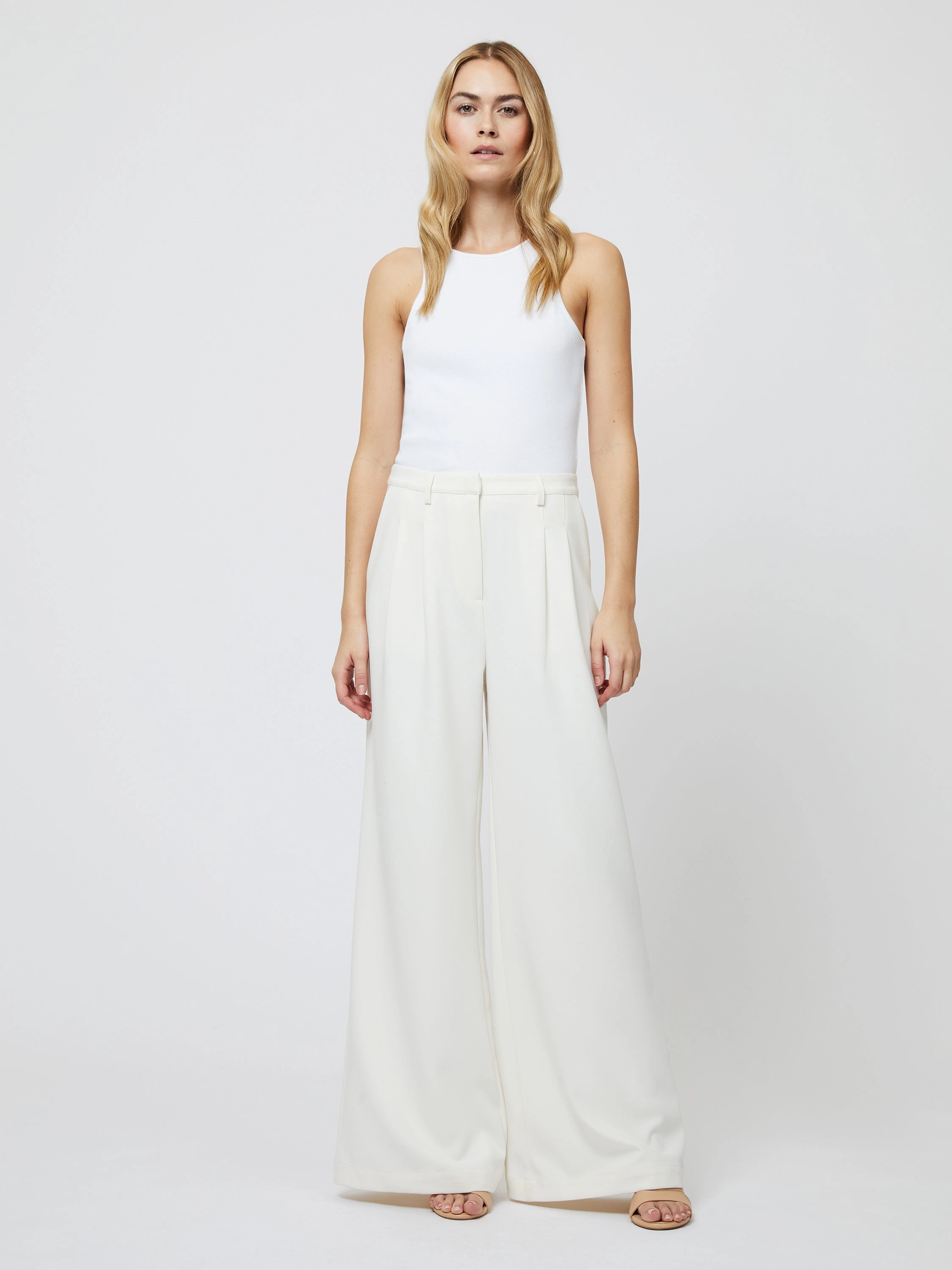 Azra Twill Pleated Trouser Refined Line Trend Smart