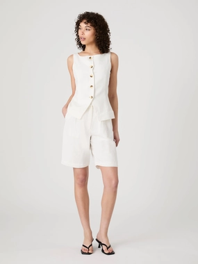 Sharp Motion Light Shape Birdie Linen Waistcoat Top