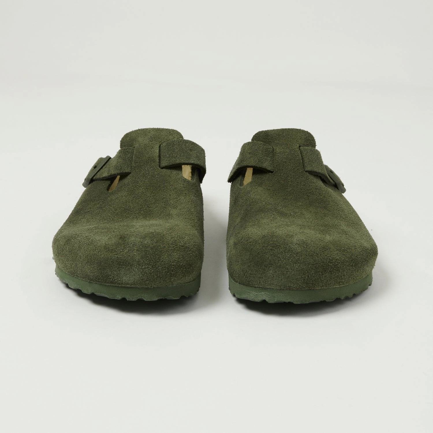 Birkenstock Boston Suede Leather Shoe - Thyme Dressy Comfortable Sole