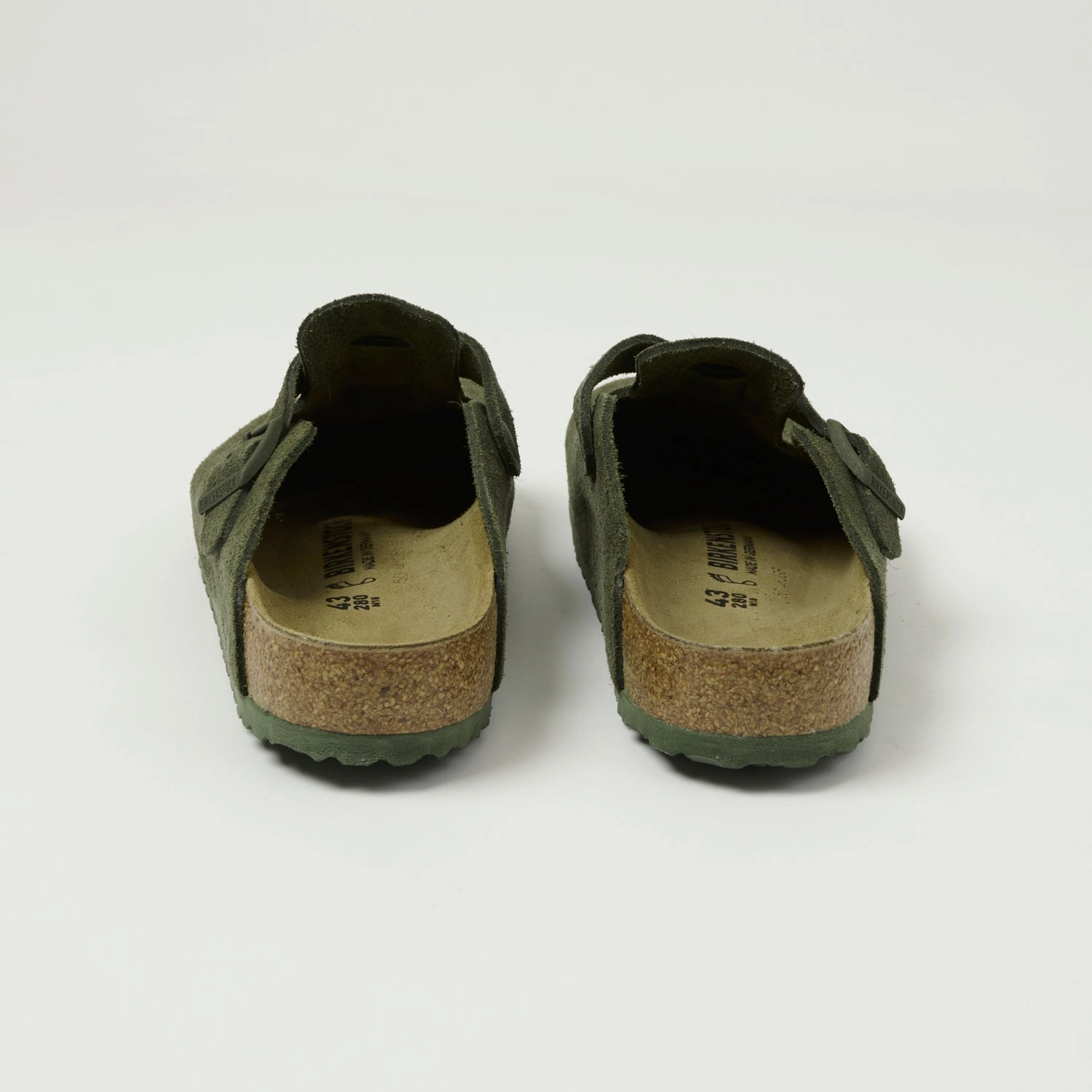 Multi Density Cushioning Birkenstock Boston Suede Leather Shoe - Thyme