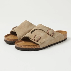 Birkenstock Z??rich Suede Leather Sandal - Taupe Secure fastening Universal Strap Lock Mechanism