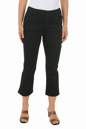 Black Sparkle Buttons Denim Crop Pant Low Bulk Material