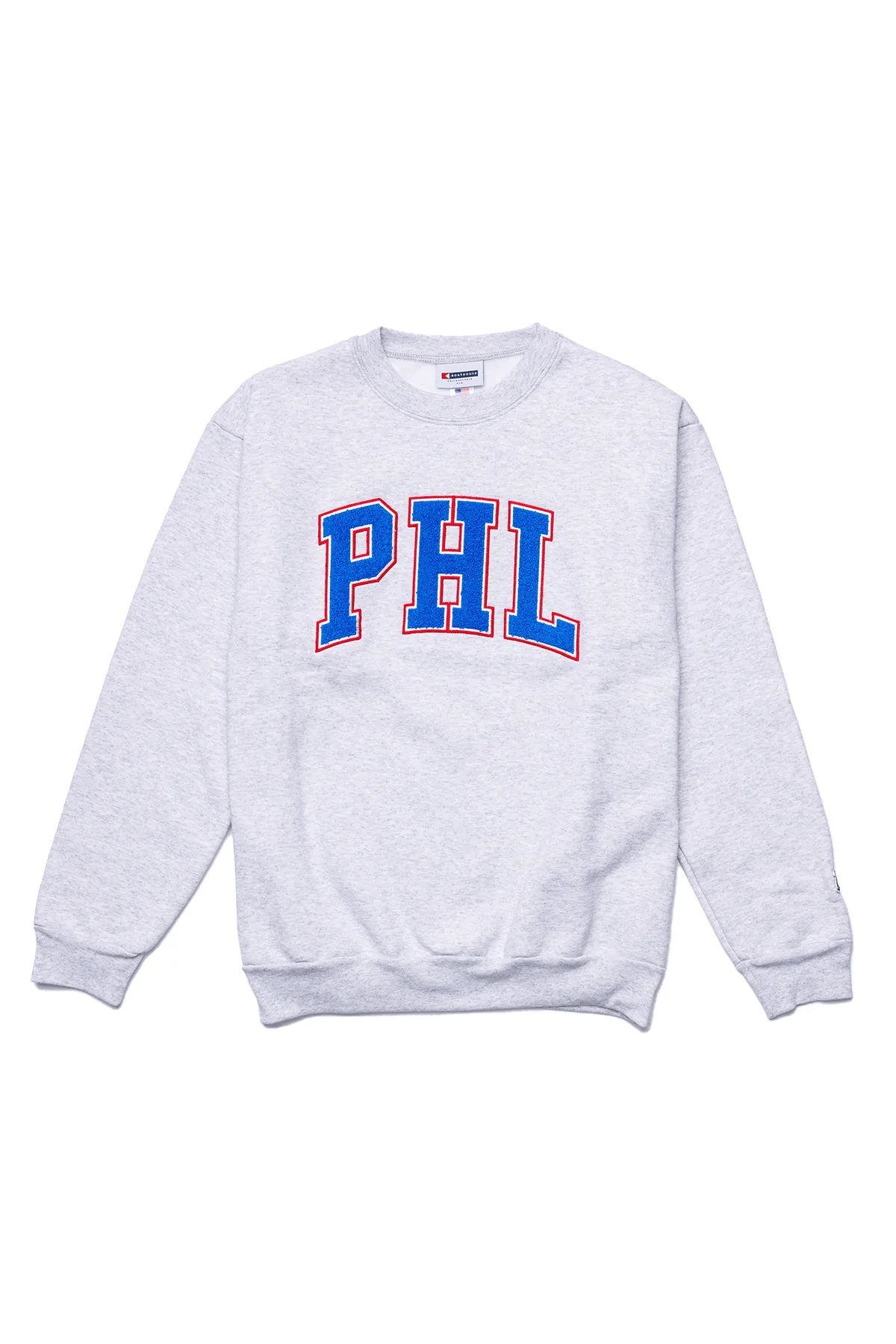 Ribbed Hem Active Wear Fit BOATHOUSE BLUE PHL CHENILLE CREWNECK