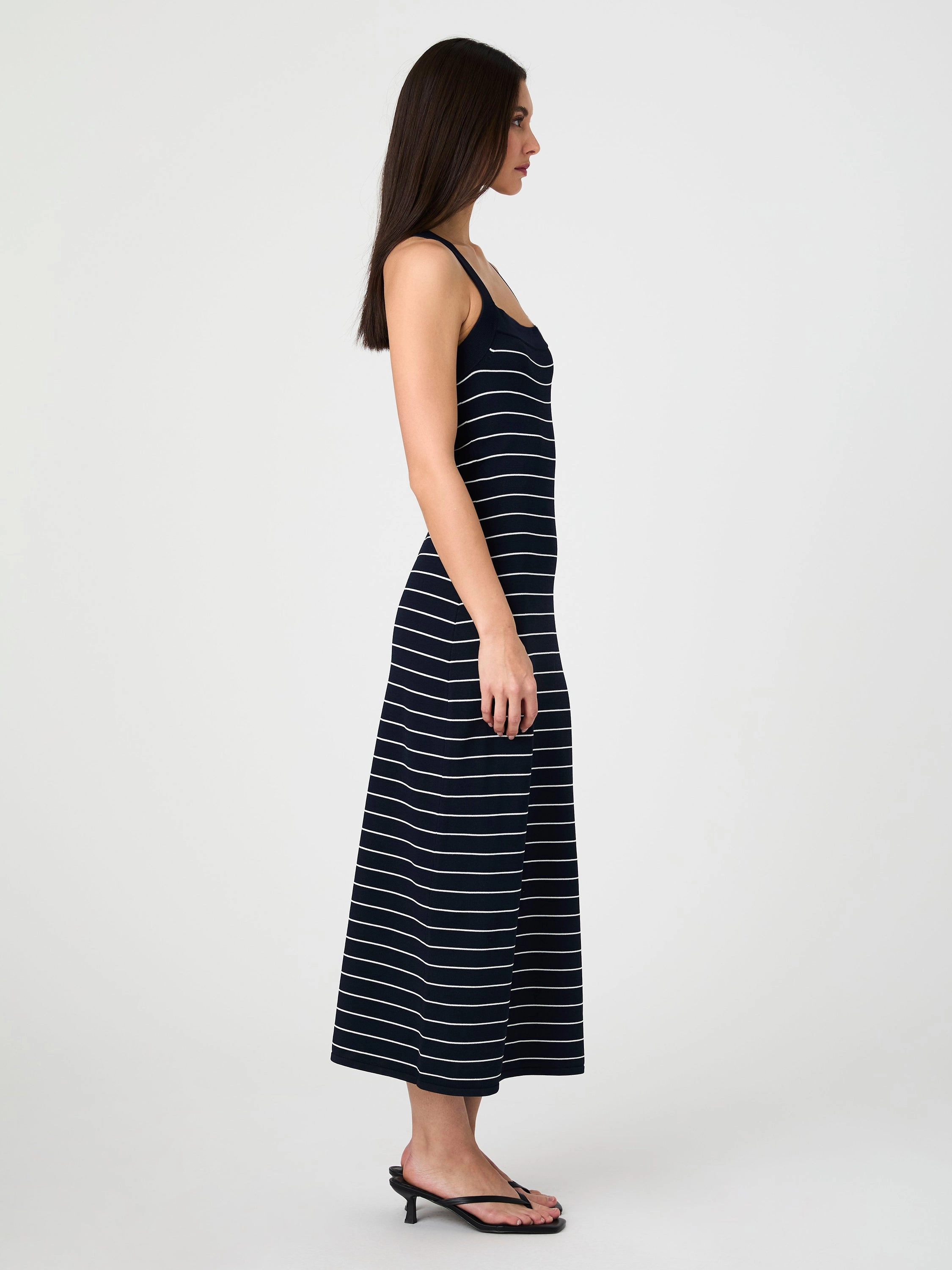 Bodycon Cross Back Midi Dress Delicate Lines