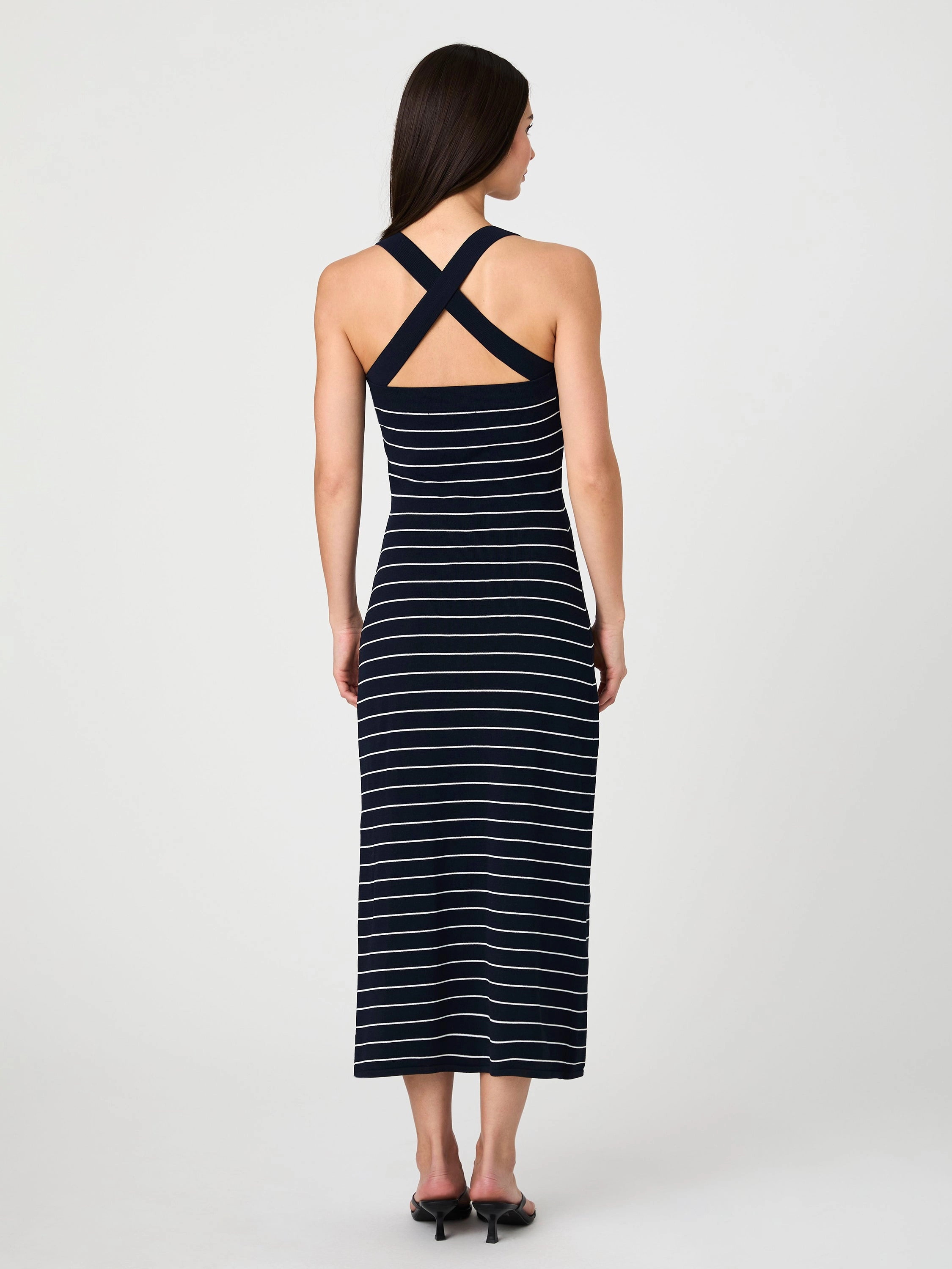 Bodycon Cross Back Midi Dress Stain-Resistant Occasion Ready