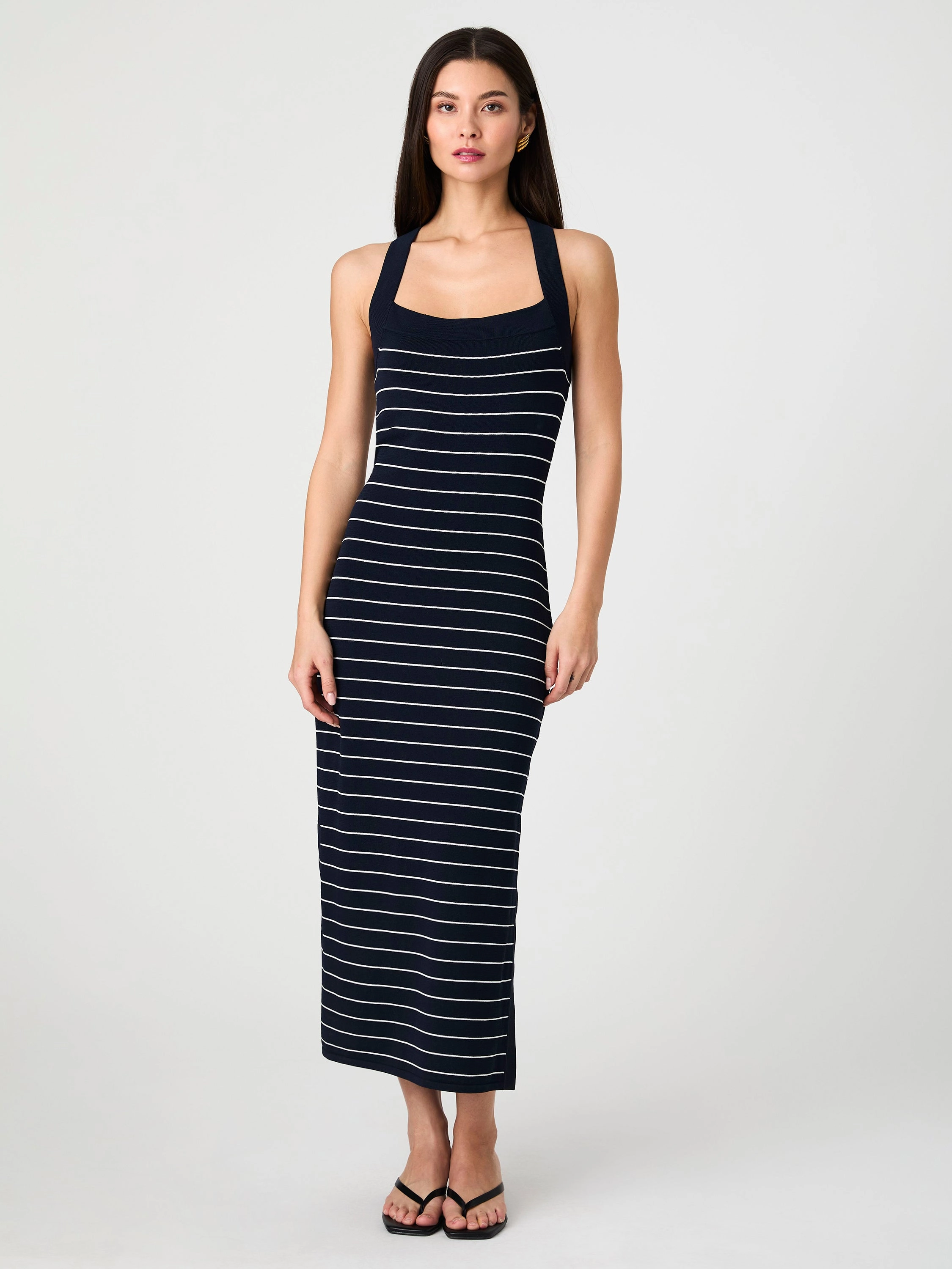 Bodycon Cross Back Midi Dress Mid layer Trendy pick