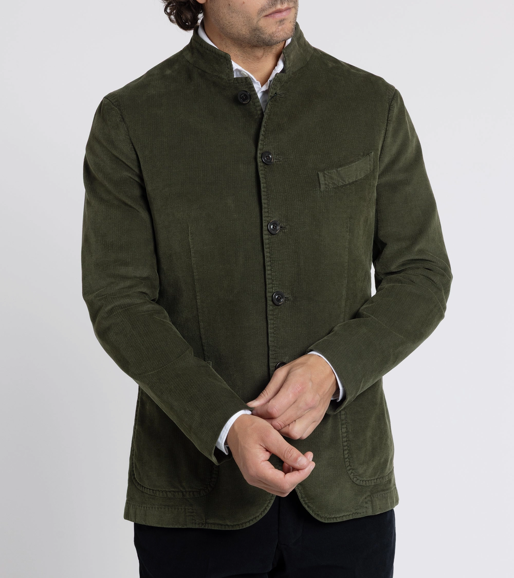 Boglioli Cotton Corduroy Gassman Jacket: Olive Casual Classic