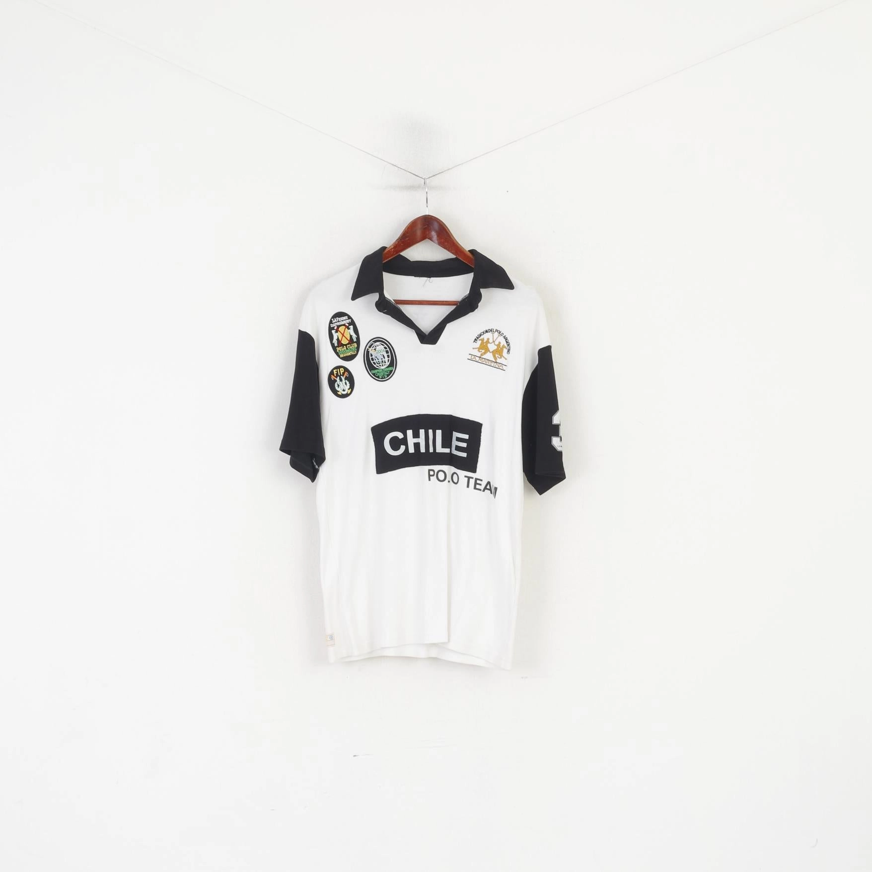 La Martina Men L Polo Shirt White Cotton Polo Club Dudomaine FIB 2004 #3 Top Eco Certified Textile Seasonal Layer