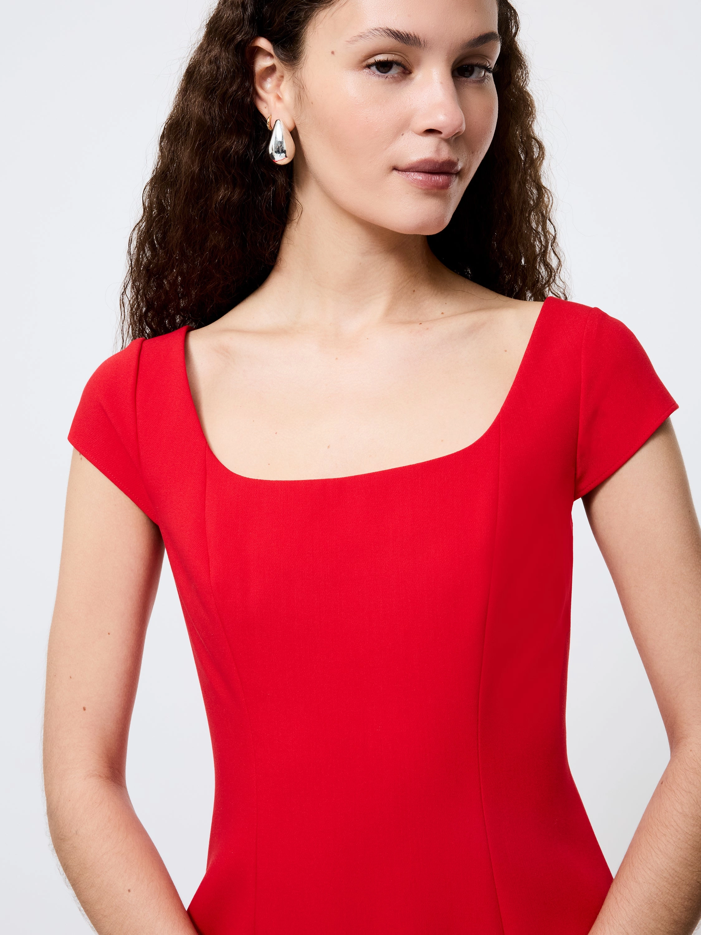 Plus Fit Daytime Mood Azra Twill Cap Sleeve Mini Dress