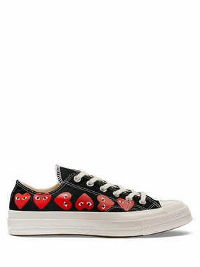Lace Free Fastenings Converse Low 'Chuck Taylor' Sneakers Multi Heart - Black