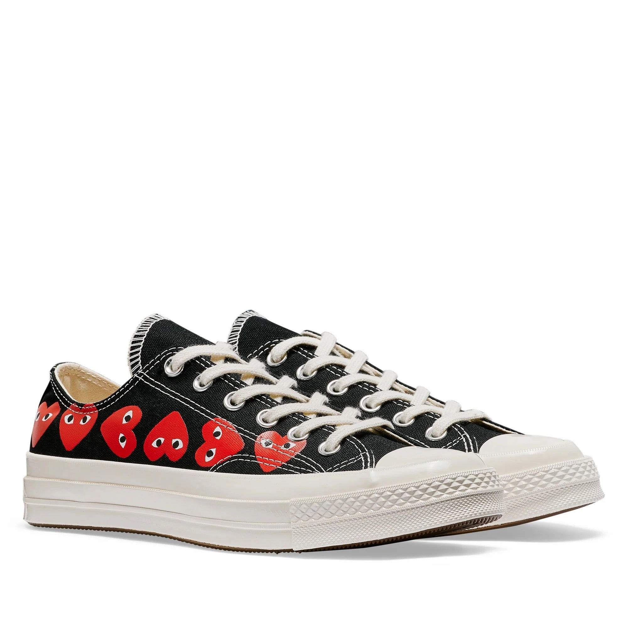 Abrasion Resistant Panels Converse Low 'Chuck Taylor' Sneakers Multi Heart - Black