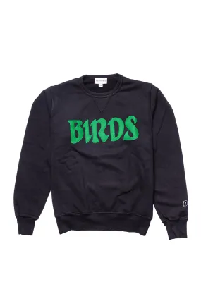 Flexible Hood Statement Sleeves Birds Felt Sweatshirt