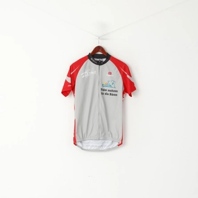Owayo Men L Cycling Shirt Grey Zip Neck Germany Sportswear Bike Jersey Top Airflow Ventilation System