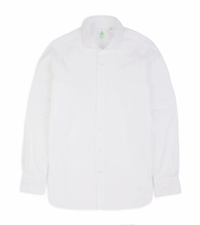Anti Cling Fabric Classic Appeal Finamore Gaeta Classic Cotton Luigi Sport Shirt: Fine Oxford White