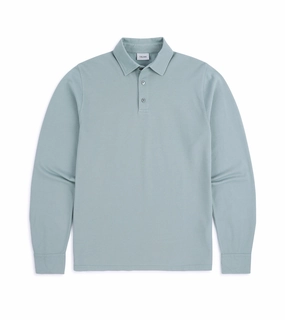Stylish Choice Trunk Moxon Long Sleeve Polo Shirt: Slate Blue