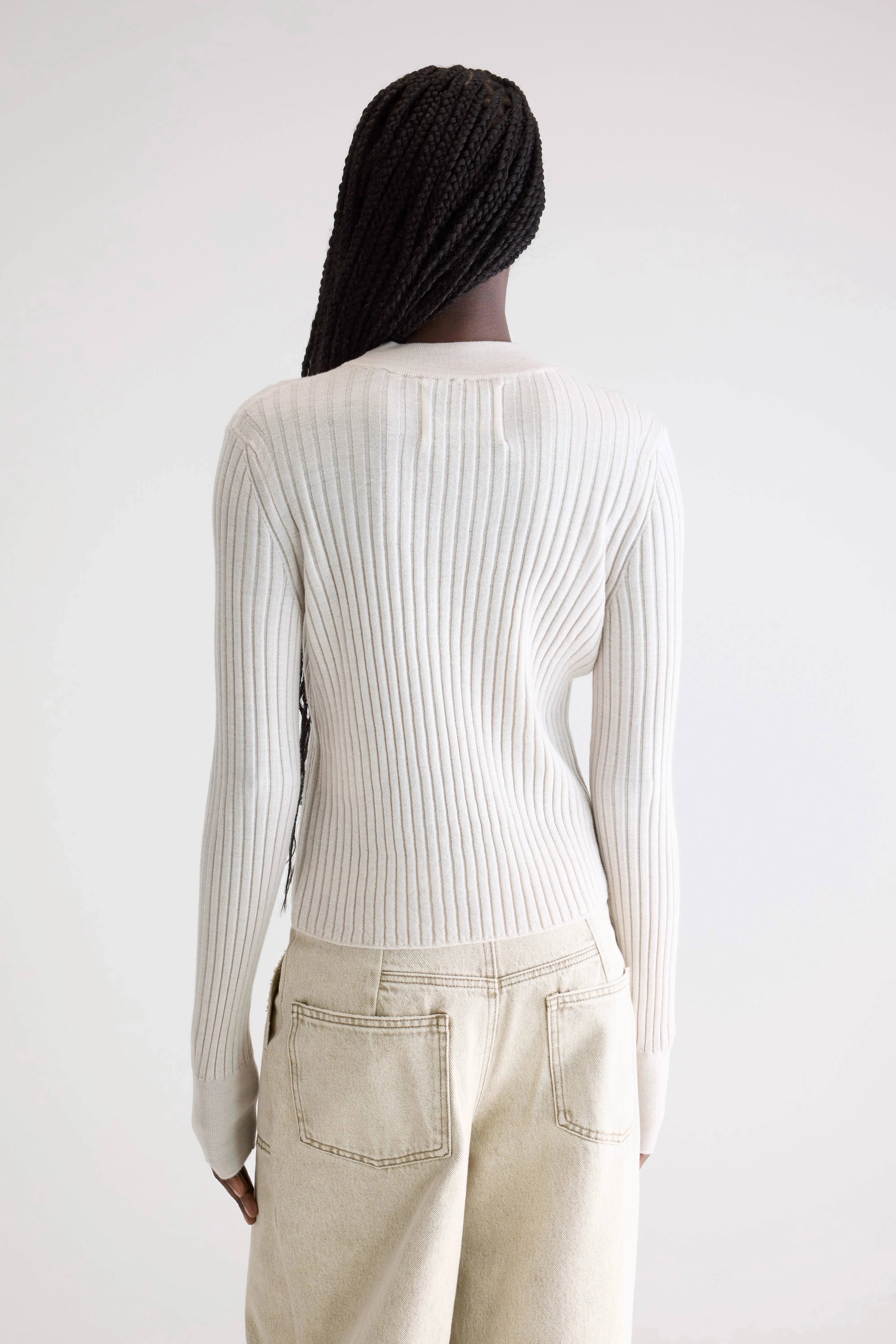Aslyt slim sweater (252 / W / WHISPER) Minimalist Aesthetic Transitional Wear