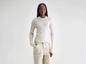 Jacquard Pattern Ready To Go Aslyt slim sweater (252 / W / WHISPER)