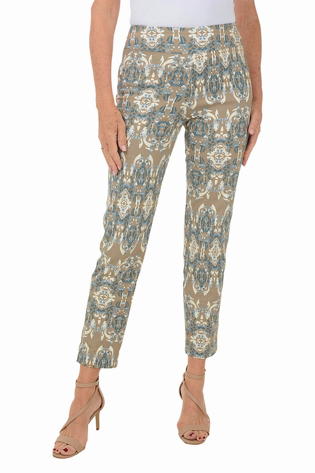 Flex Fit Design Damask Mosaic Pull-On Ankle Pant