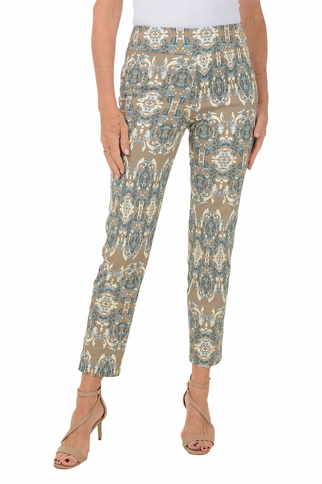 Reversible design QuickDryTech Damask Mosaic Pull-On Ankle Pant
