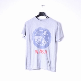 Cedar Wood State Mens L (M) T_Shirt Grey Cotton Graphic NASA Slim Fit Top Active Outfit Style Low carbon footprint