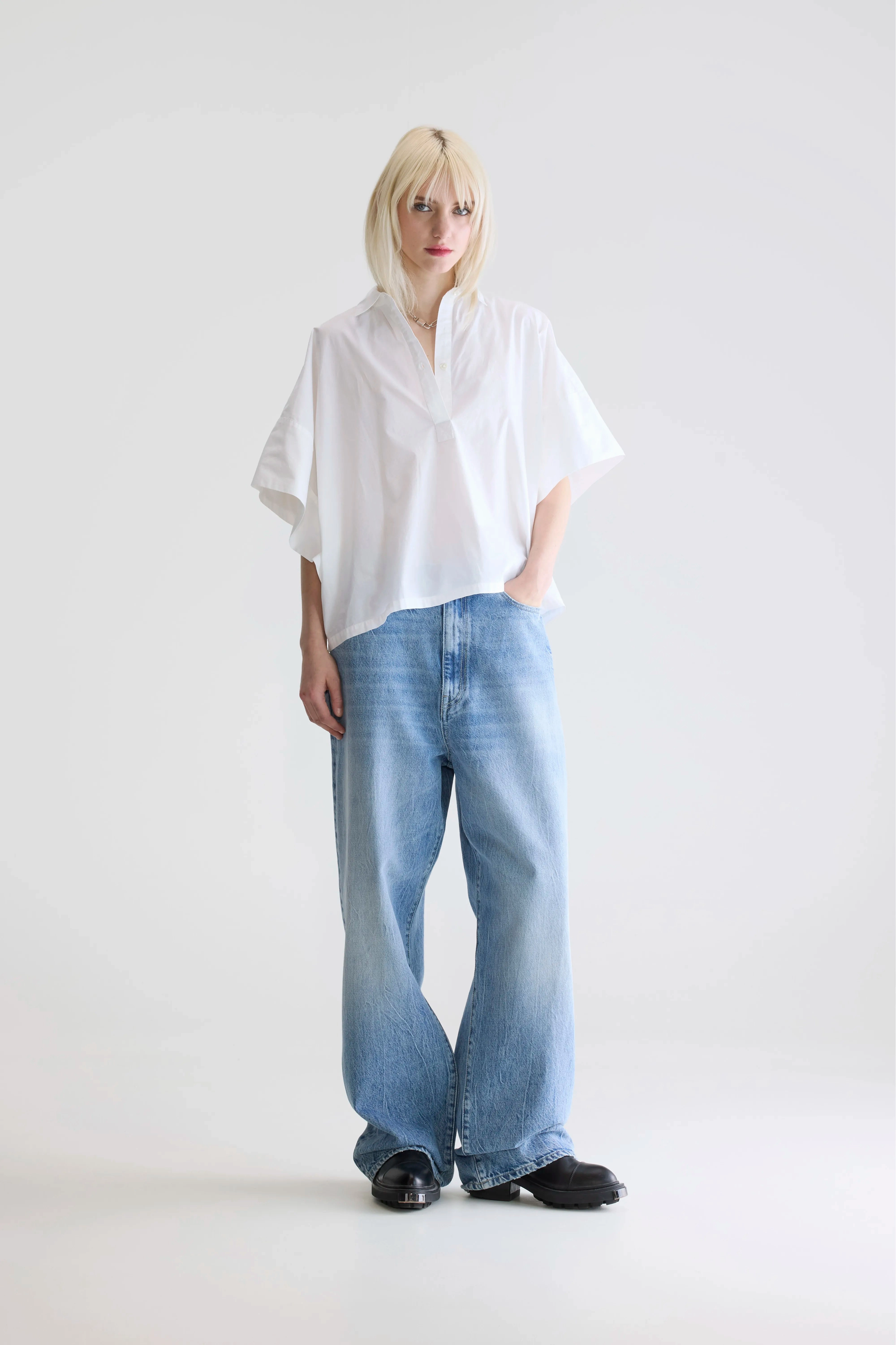 Cairn short-sleeve shirt (242 / W / WHITE) Casual Fashion Stain-Resistant