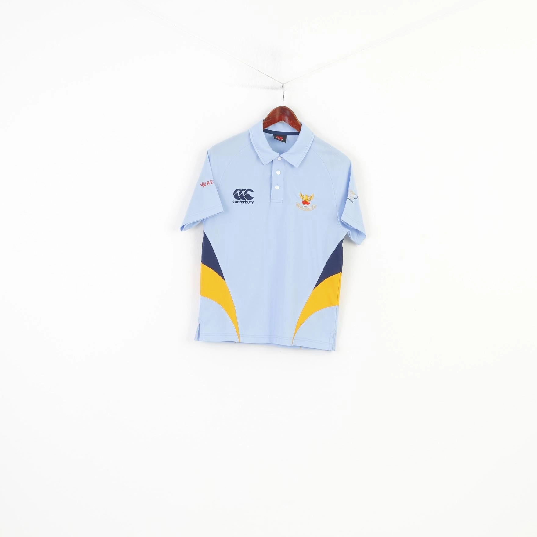 Soft Layer Canterbury Men S Polo Shirt Blue Treharris Phoenix R.F.C. Collar Vintage Sport Top