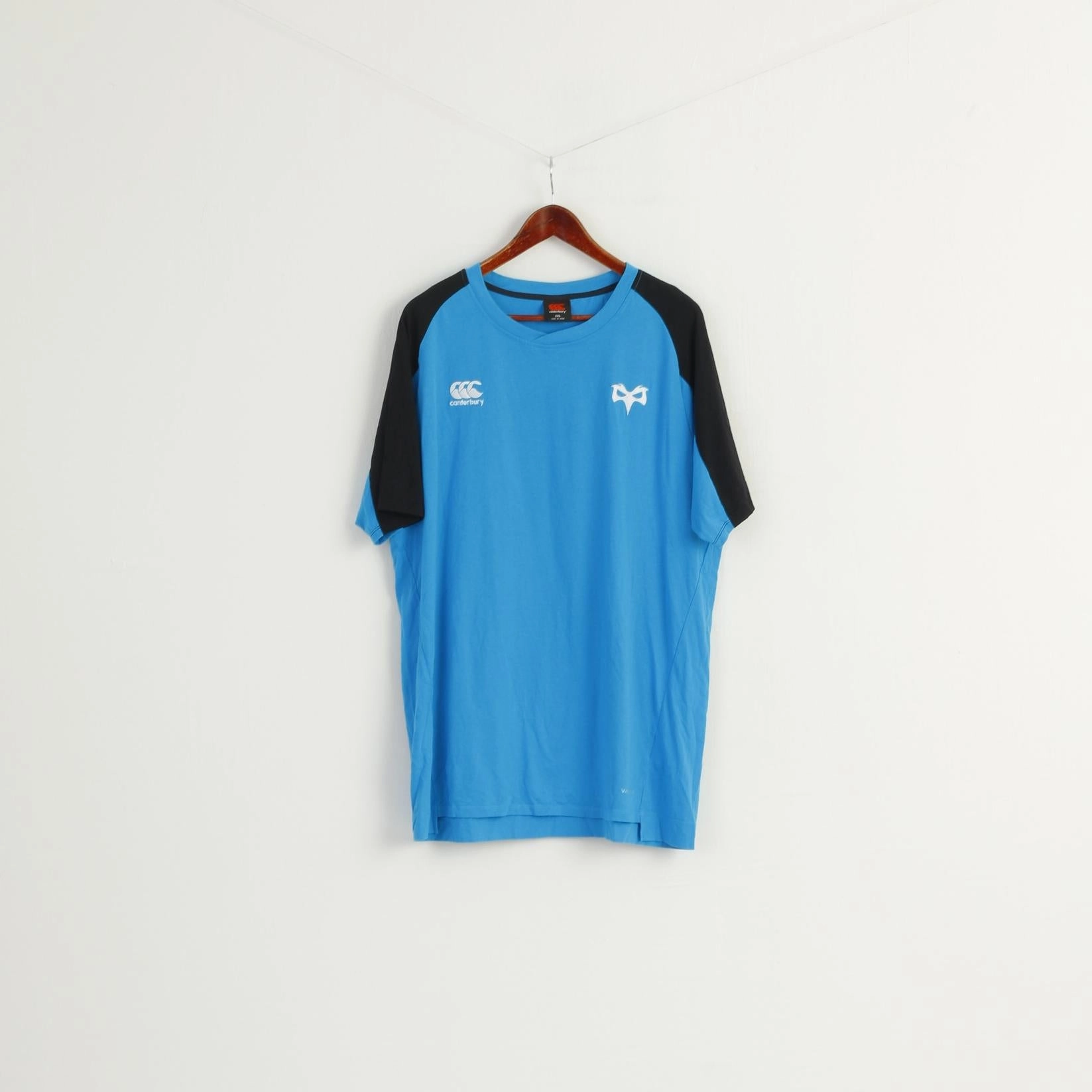 Multi Panel Design Active Layers Canterbury Men XXL Shirt Blue Cotton OSPREYS Rugby Lovell New Zealand Sport Top