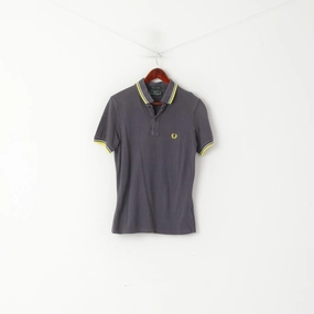 Fred Perry Men 38 XS Polo Shirt Grey Cotton Special Edition Italy Classic Top Essential Fit