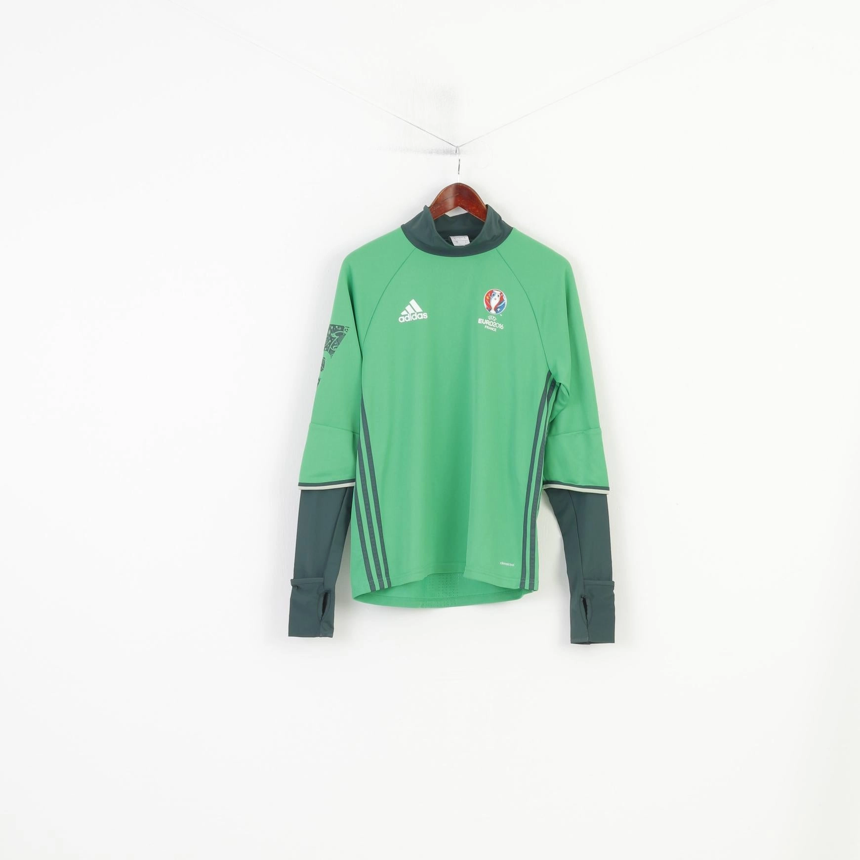 Long sleeved warmth Playful Vibes Adidas Men S Shirt Football Club Green Long Sleeve Euro 2016 France Top