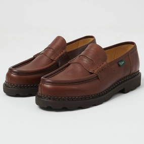 Versatile Look Peace Walk Paraboot Reims Marche Loafer - Brown Lisse Marron