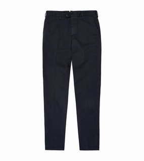 Water-resistant Trunk Welbeck Flat Front Cotton Trousers: Navy