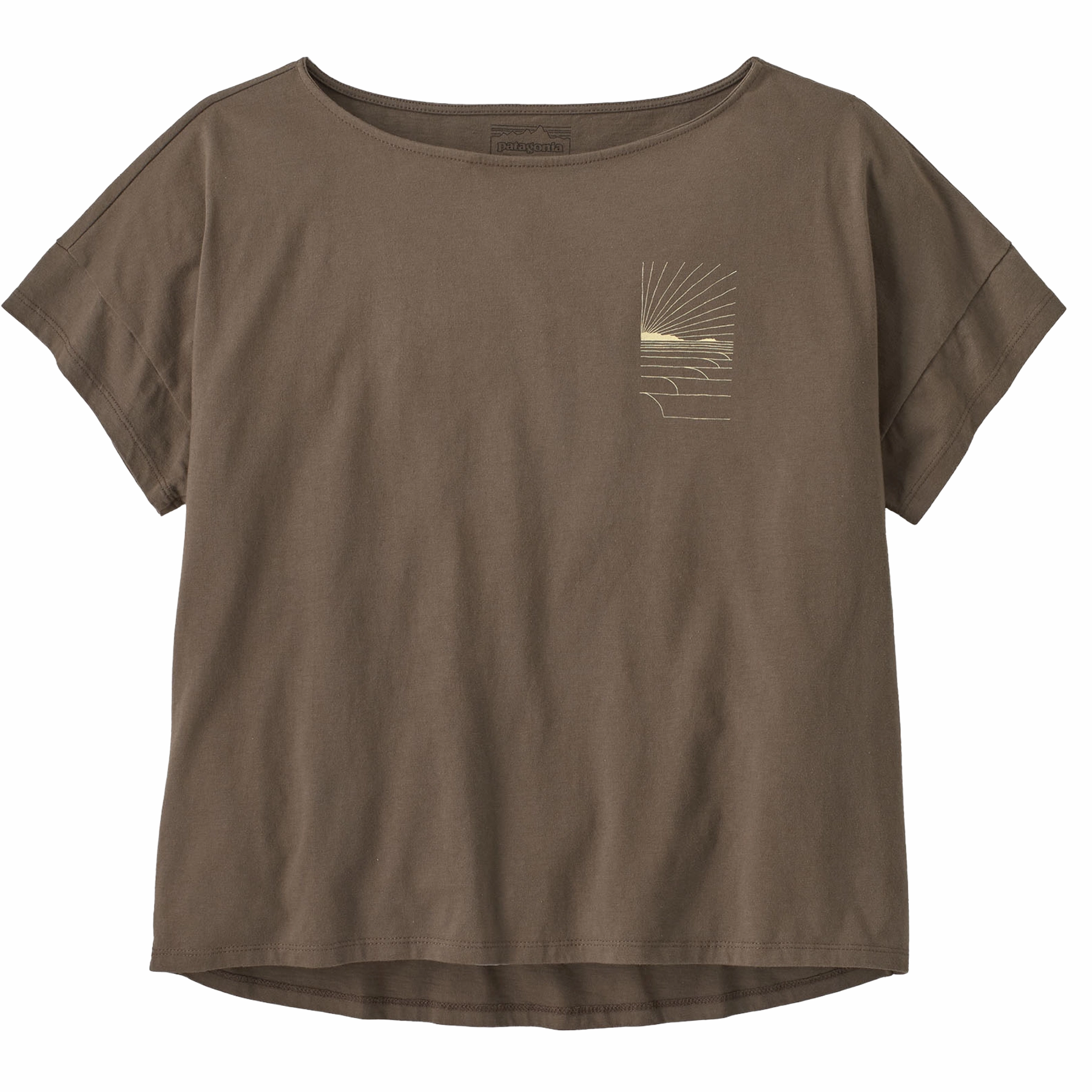 Low Impact Manufacturing No Fade Technology Women's Waves Rolling Relaxed Drop-Sleeve Organic Shirt